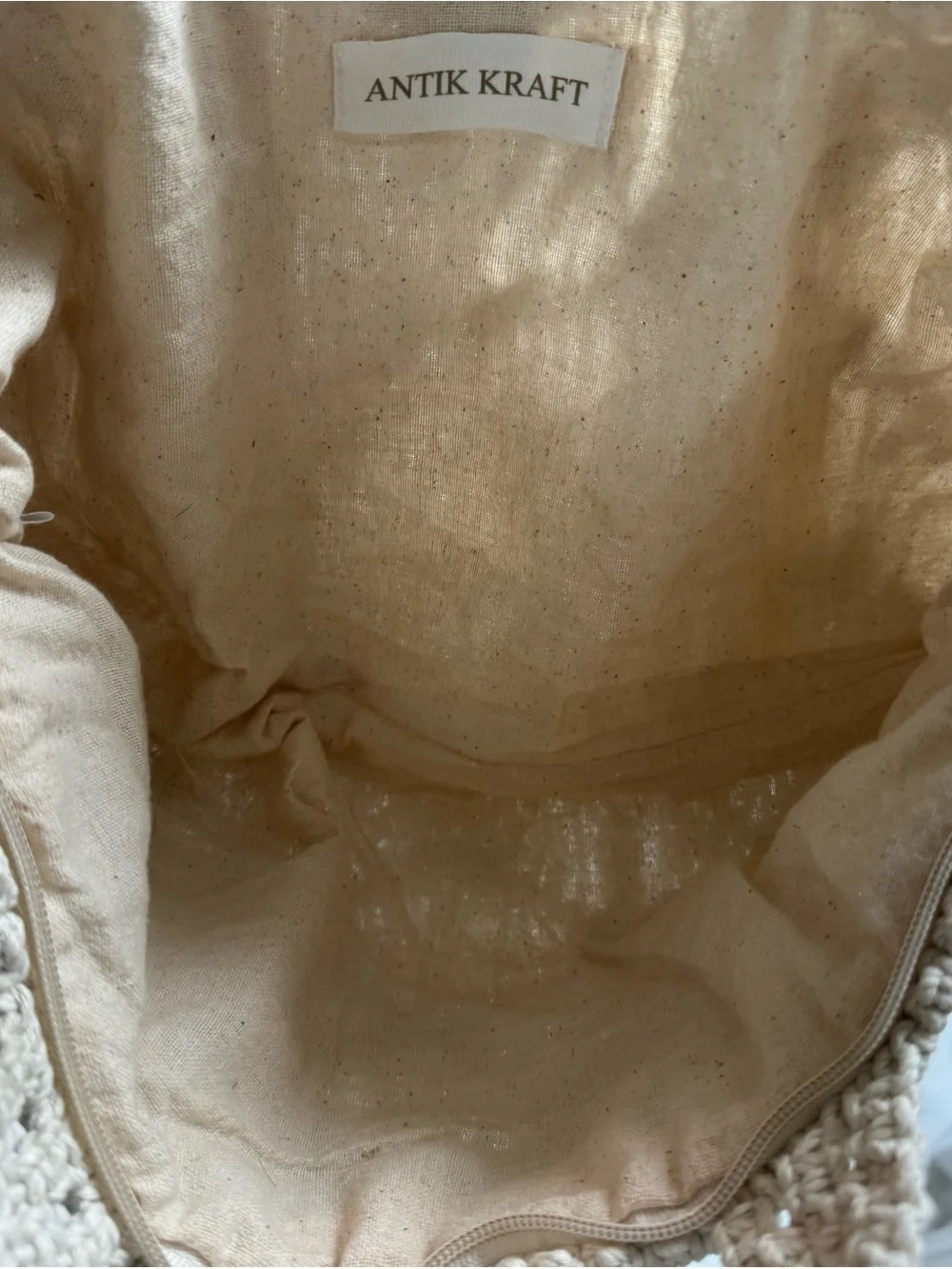 Handcrafted Macramé Tote Bag in Cream